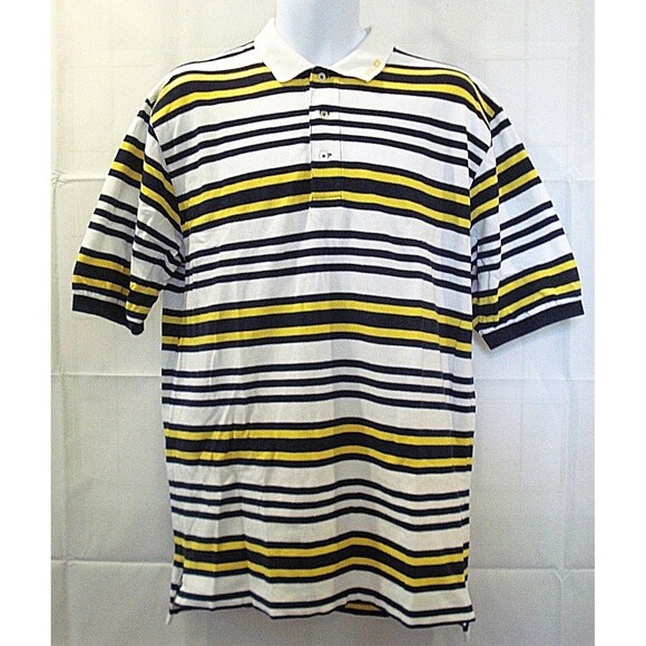 Ralph Lauren Polo Golf Shirt Striped Embroidered Collar Mens Size L - Picture 2 of 8